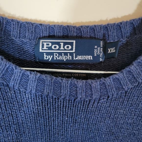 Men's Polo by Ralph Lauren Blue Knit Sweater, Size XXL - Picture 4 of 6